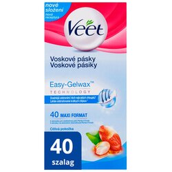 Veet easy-Gel™ Wax Strips Body and Legs Sensitive Skin depilacijske trake za tijelo i noge 40 kom za žene Cijene