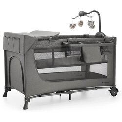 Kinderkraft prenosna posteljica joy™ 2 z dodatki dark grey Cene