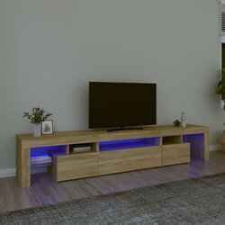 vidaXL TV ormarić s LED svjetlima boja hrasta sonome 215x36,5x40 cm Cijene