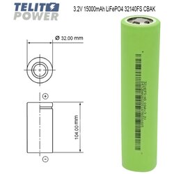 CBAK IFR 32140FS 3.2V 15000mAh LiFePO4 Ćelija – A grade Cene