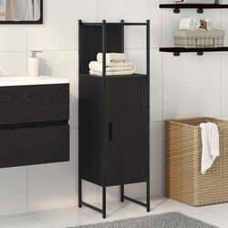 Crna ormar za kupaonicu hrast 33x33x120 5 cm konstruirano drvo Cene