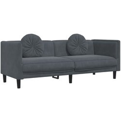 Maison Chic kavč - Sofa - Kanape trosed z blazinami temno siv žamet, (21727284) Cene