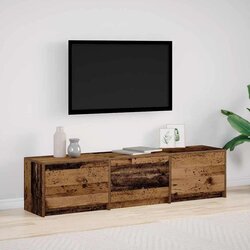 TV ormar s LED lampama s ladicama Staro drvo 162 x 34 x 40 cm Cijene