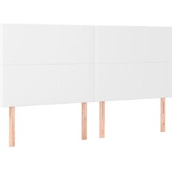 Maison Chic Posteljno vzglavje - Vzglavna omarica 4 kosa bel 90x5x78/88 cm umetno usnje, (22076926) Cene