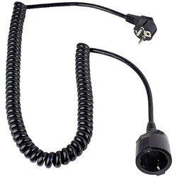 As-schwabe 70425 tok podaljšek črna 4 m H05VV-F 3G 1\,5 mm² spiralni kabel, (20414785) Cene