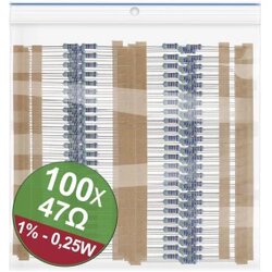 Quadrios 22P040 komplet metalnoslojnih otpora 47 Ω aksijalno ožičen 0.25 W 1 % 1 Set Cene