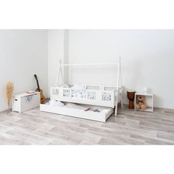 Molarem Home Drveni dječji krevet Luna Tipi - bijeli - 190x90 cm - S ladicom Cijene