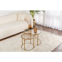 Hanah home Set stolova za dnevnu sobu Aurum, 60x60x43cm, 2 komada, Zlatne boje Cene