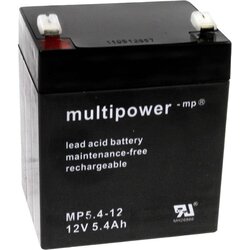 Multipower PB-12-5\,4-4\,8 MP5\,4-12 svinčeni akumulator 12 V 5.4 Ah svinčevo-koprenast (Š x V x G) 90 x 107 x 70 mm ploščati vtič 4\,8 mm brez vzdrževanja\, nizko samopraznjenje, (20438571) Cene
