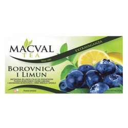 Macval extravaganza čaj borovnica i limun 40g Cene