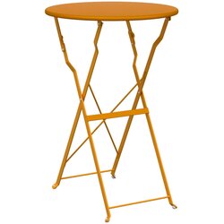 vidaXL Zložljiva bistro miza Gorčična Ø50x71 cm Prašno lakirano jeklo Cene