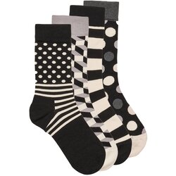 Happy Socks Hepi Soks LFS Klasične čarape, crno-bele, 4 komada Cene