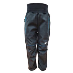 Kukadloo children's softshell pants summer - black with blue pockets Cene