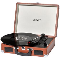 Denver gramofon VPL-120 , USB, zvučnici 2 x 1W, audio out, 331/3rpm, 45rpm or 78rpm, PC recording, braon Cene