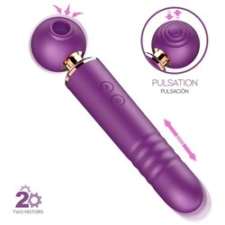 Action No. TwentyTwo Massager with Suction, Pulsation and Thrusting Purple Cene