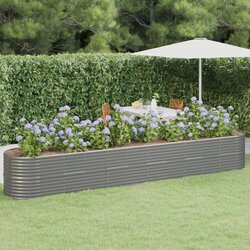 vidaXL Visoka greda iz prašno premazanega jekla 440x80x68 cm siva Cene