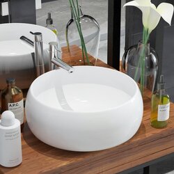 vidaXL okrugli umivaonik od keramike bijeli 40 x 15 cm Cijene