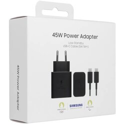 Samsung originalni Type-C zidni punjač + Type-C na Type-C kabel PD 3A 45W EP-T4511XBEGEU crni Cijene