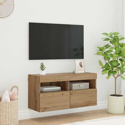 vidaXL TV zidni ormar S LED lampica Umjetnički hrast 80 x 30 x 40 cm Cijene