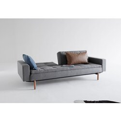  Kau DUBLEXO SOFA BED s rukonaslonima i s svjeto drvenim nogicama-Tamno siva Cijene