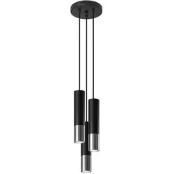 Sollux Lighting Obesna svetilka LOOPEZ 3P črna/krom, (21626973) Cene
