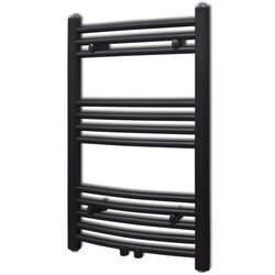 vidaXL kupaonski radijator za ručnike s prečkama zakrivljeni crni 500x764 mm Cijene