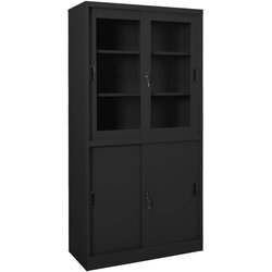 vidaXL pisarniška omara z drsnimi vrati antracitna 90x40x180 cm jeklo, (20825171) Cene