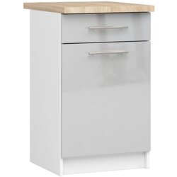 AKORD oliwia S50 SZ1 kabinet + bela / metalni gloss vrh, (21713718) Cene