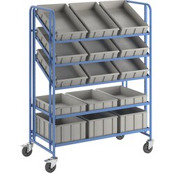 eurokraft pro nivojski voziček z evro posodami, 15 posod, dxšxv 1285 x 620 x 1725 mm Cene