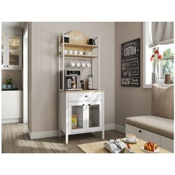 Hanah home FRN-20076-1 WoodenWhite Coffee Bar Cabinet Cene