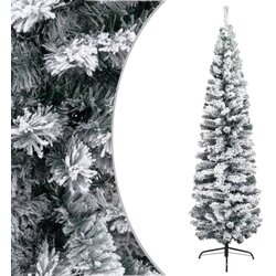 vidaXL usko umjetno božićno drvce sa snijegom zeleno 210 cm PVC Cijene