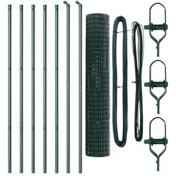 Euro Ograda s 7 Stabljikama 1.5x10 m Galvanizirana Čelik Zelena Cene