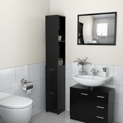 vidaXL Kupaonski ormarić crni 25 x 25 x 170 cm od iverice Cijene