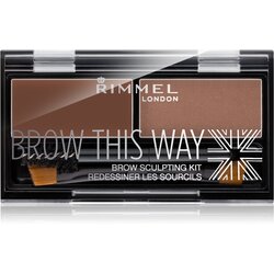 Rimmel London brow This Way paleta sjenila za oči za obrve 2,4 g nijansa 002 Medium Brown za žene Cene