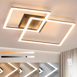 Nettlife LED stropna svetilka 3000K-6500K, 54W zatemnljiva kuhinjska svetilka črne barve, moderni dizajn, kvadratna, z daljinskim upravljalnikom, (22110690) Cene