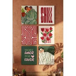 WALLXPERT Art6Cnvset1-2030 Multicolor Decorative Canvas Painting (6 Pieces) Cene