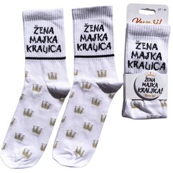 KEVA SI Ženske čarape Žena majka kraljica, Bele Cene