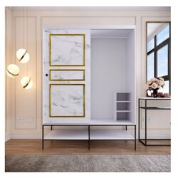 Hanah home ormar Martin 150 White Black Gold Cene