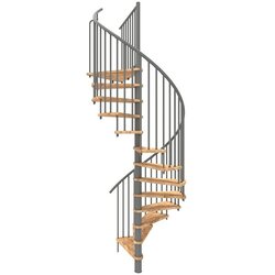 Minka Spiralno stopnišče Spiral Smart (Premer: 120 cm, Siva, Barva stopnice: Bukev, Višina nadstropja: 305 cm) Cene
