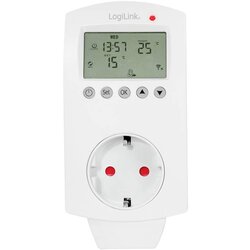 Logilink wi-fi pametna termostatska vtičnica 1-smerna (CEE7/3)\, združljiva s tuya SH0106 SH0106 wi-fi vtičnica v notranjosti, (20448369) Cene