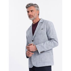 Ombre Men's REGULAR cut jacket with linen - light blue Cijene