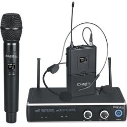 Ibiza Sound DR20UHF-HB BUBICA+RUČNI+NAGLAVNI FREQ 863.9 & 864.9MHZ, 2CH bežični mikrofon Cene