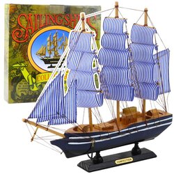  Kolekcionarski model ukrasnog jedrenjaka bijelo-plave boje 33x31cm Cijene