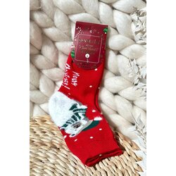 Aura.via Children's Christmas Cotton Socks Red Cene