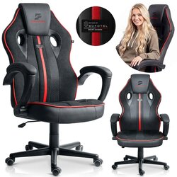 Sofotel Master 242701 gaming stolica s funkcijom ljuljanja – crveno-crna Cene