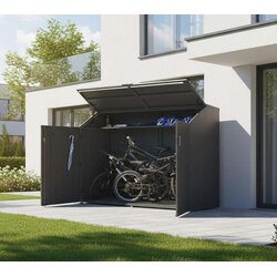 WESTMANN Metalna garaža za bicikle s mogućnošću zaključavanja Linea | 4 bicikla | Antracit - BRANDED IN GERMANY Cene