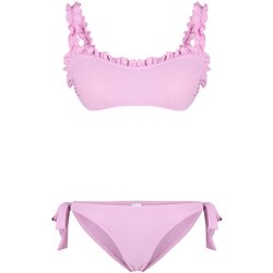 Trendyol Pink Bralette Frilly Textured Bikini Set Cene