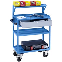 eurokraft pro pomožni montažni voziček, s predalom za zaklepanje, svetlo modra ral 5012 Cene
