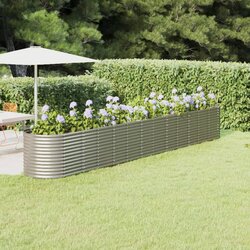 vidaXL Visoka greda iz prašno premazanega jekla 512x80x68 cm srebrna Cene