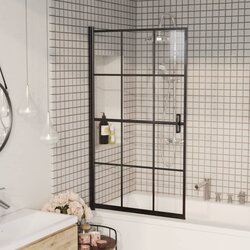 The Living Store Tuš kabina ESG 80x140 cm črna - Pregrada Za Tuš, (21750962) Cene